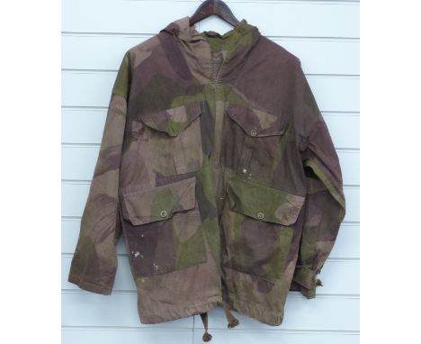 British Army WWII camouflage windproof smock, size 5 dated 1943 to label&nbsp;