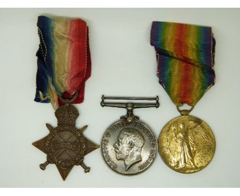 British Army WWI medals comprising 1914/1915 Star, War Medal and Victory Medal named to 50835 Cpl W H Atkins, Royal Engineers