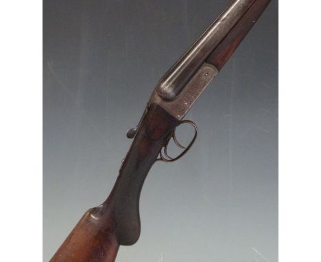 Midland Gun Company 12 bore side by side shotgun with all over scrolling engraving, chequered semi-pistol grip and forend, do