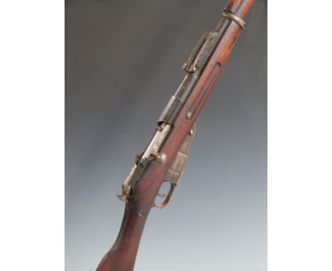 New England Westinghouse Company Mosin Nagant 7.62mm bolt-action rifle with folding ladder sights, five shot magazine, steel 