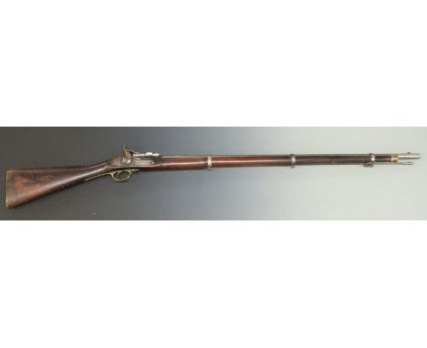 Snider percussion hammer action 3-band rifle with lock stamped Enfield 1860 and with crown over VR and crown over arrow cyphe