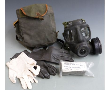 British Army Cold War respirator and haversack with head and neck protector&nbsp;
