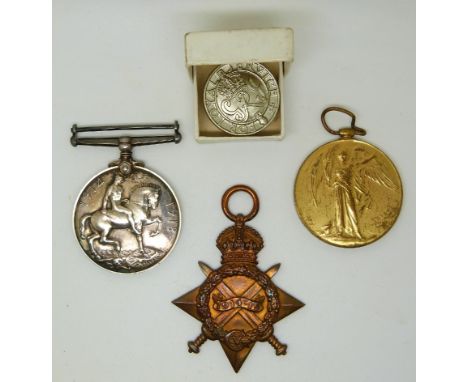 British Army WWI medals comprising 1914/1915 Star, War Medal and Victory Medal named to 1790 Pte R Dobson, RAMC together with