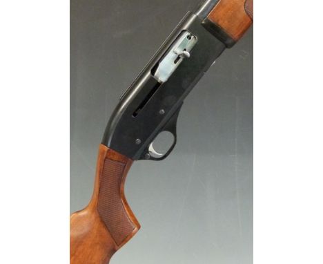 Italian 12 bore three shot semi automatic shotgun with chequered semi-pistol grip and forend, vented top rib and 28 inch barr