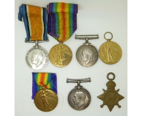 British Army WWI medals comprising&nbsp;two pairs of War and Victory Medals for the Army Service Corps (ASC) named to 377622 