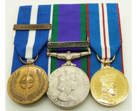 British Army General Service Medal with clasp for Northern Ireland, named to 25051307 L/Cpl R D Ainley, Royal Engineers toget