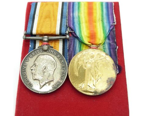 British Army WWI medals comprising War Medal and Victory Medal named to 107934 Pte Smith, Liverpool Regiment&nbsp;