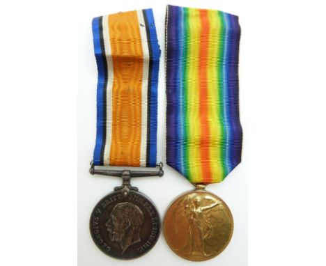 British Army WWI medals comprising War Medal and Victory Medal named to 85706 Driver F J Barker, Royal Engineers with Honoura