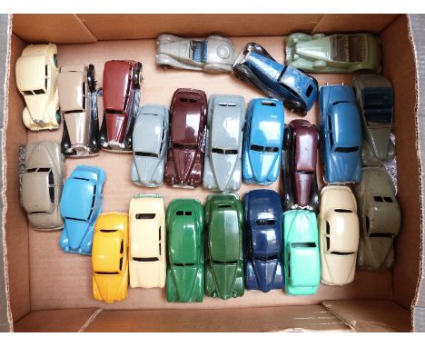 Twenty-three Dinky Toys diecast model cars including Chrysler, Vauxhall, Daimler, Vanguard, Austin Somerset etc.&nbsp;