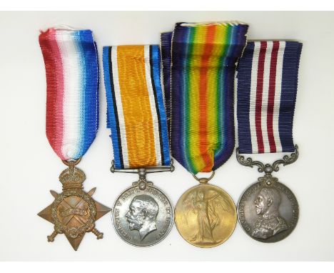 British Army WWI Royal Artillery military medal group named to 39526 Driver J Smith, RFA together with his&nbsp;1914/1915 Sta