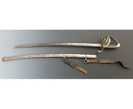 Child's sword modeled on 1821 pattern trooper's light cavalry sword, blade length 50cm, with scabbard.&nbsp;