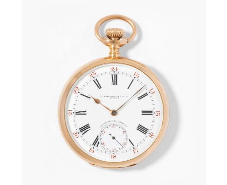 Patek Philippe & Cie Genève, Gondolo, Gold-Chronometer-Lépine750 Roségold-Gehäuse Nr. 502595, 51 mm, 99 g. Guillochierter Aus