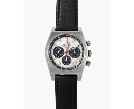 Zentih "Chronograph Automatic El Primero"Edelstahl-Gehäuse Nr. 708D192, 47x37 mm, Schraubboden. Zweifarbiges Zifferblatt mit 