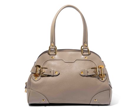 Louis Vuitton, Handtasche "Le Radieux"2008. Aus Suhali-Leder in Grau-Beige. Zwei Tragegriffe. Goldfarbene Beschläge. Reissver