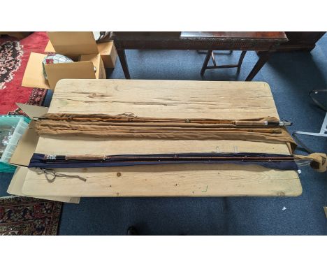 J Sharpe Antique Split Cane Fly Rods made in Aberdeen, all eyes intact, excellent condition.  Together with a very light spli