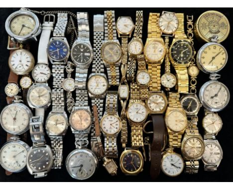Collection of Ladies &amp; Gentleman's Wristwatches, leather and bracelet straps, various makes, including Seiko, Citizen, Ro