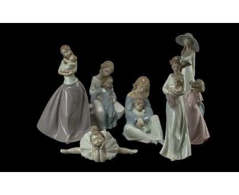 Collection of Nao Figures - comprising 'Ready for my Debut' Ballerina, 'A Moment with Mommy' of a mother and child, 'The Grea