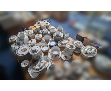 Royal Worcester 'Evesham' Dinner Service, huge collection includes dinner plates, bowls, tea pot, milk, sugar bowl, serving p
