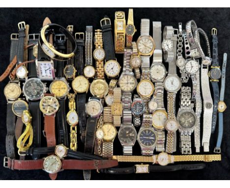 Box of Assorted Ladies &amp; Gentlemen's Wristwatches, bracelet and leather straps, including Radley, Timex, Rotary, Cartier,