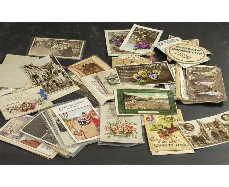 A Collection of Assorted Vintage Colour Comic Post Cards, great quotes and jokes, together with a few others.