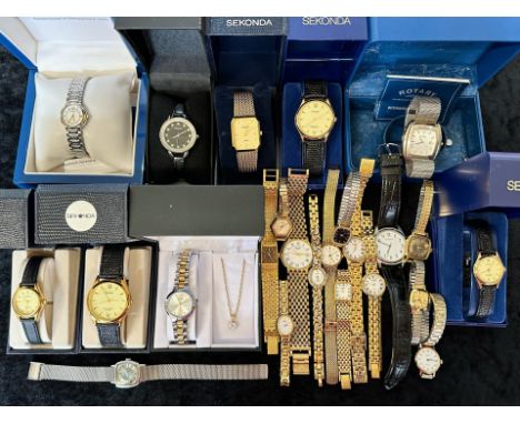 Collection of Watches, assorted makes, some in original boxes, including Rotary, Sekonda, together with loose watches, bracel