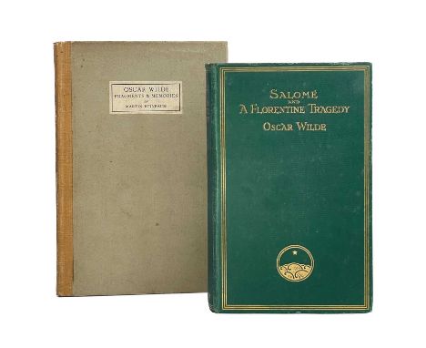 BIRNBAUM, Martin. 'Oscar Wilde. Fragments and Memories,' First edition, original drab boards, cloth spine, printed label on u