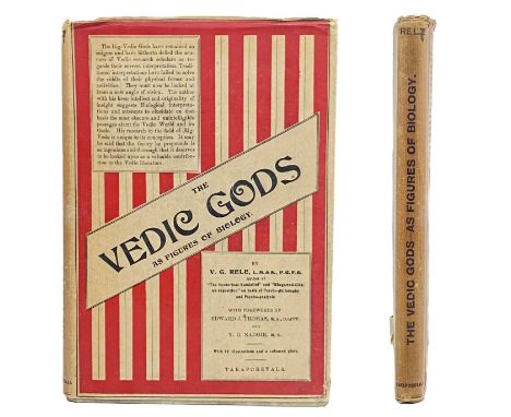 RELE. V. G. 'The Vedic Gods as Figures of Biology,'  Original cloth with some damp staining, scarce dj in a very good unclipp