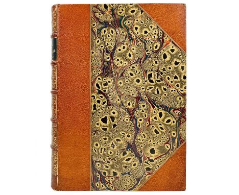 LACROIX, Paul. 'Vie Militaire et Religieuse au Moyen Age et a L'Epoque de la Renaissance,' Fine half brown leather with marbl