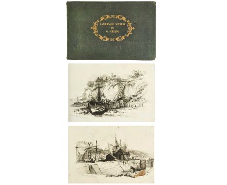 CHILDS, G. (artist) 'Landscape Scenery,' Original dark green publishers cloth with gilt tooled title to front board, marbled 