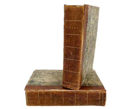 WENMAN, Joseph (publisher). Sammelband of 91 plays in two volumes, 1777-1781.  Half leather with marbled boards, rubbed and b