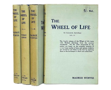 (Astrology) WEMYSS, Maurice. 'The Wheel of Life or Scientific Astrology,' Four volumes, some small nibbles to unclipped dj's,