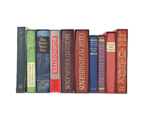 FOLIO SOCIETY Ten works Including Celtic Myths &amp; Legends. Each with decorative boards and protective cardboard slip.