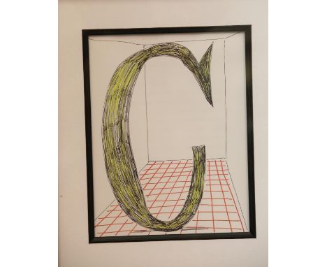 David Hockney b1937 The Letter C offset lithograph in colour on woven paper, after the original. First edition published 1991