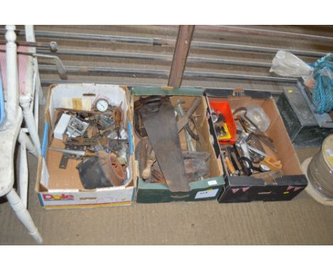 Three boxes of various hand tools 