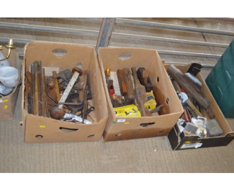 Three boxes of various hand tools 