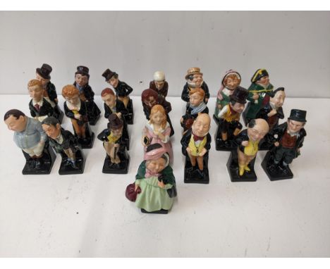 A group of Royal Doulton Dickens figures to include 'Bill Sikes', 'Dick Swiveller', 'Scrooge', 'LittleNell' and othersLocatio