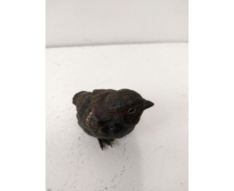 A cold painted bronze model of a young bird Location: CabIf there is no condition report shown, please request