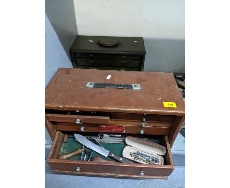 Two vintage engineer's tool boxes, each containing an assortment of tools Location:If there is no condition report shown, ple