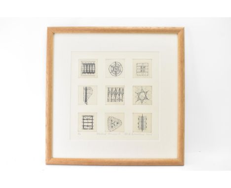 Nicholas Grimshaw - An etching entitled 'Structural Memories I', 2007, limited edition numbered 5/30, 34.5 x34.5cm, the frame