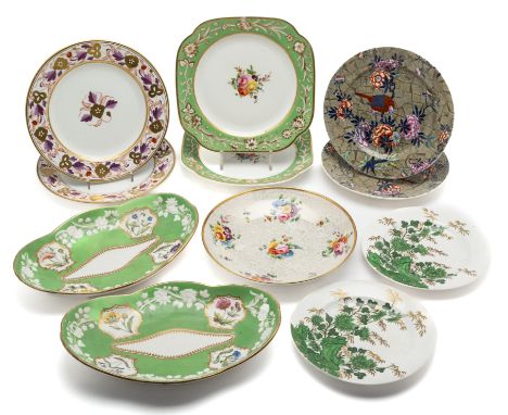 A PAIR OF SPODE EARTHENWARE PLATES, EARLY 19TH CENTURY each printed and coloured with the 'Tumbledown Dick' pattern, impresse