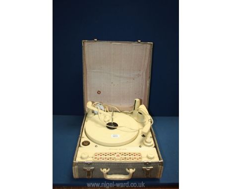 A Regentone 'Handy-Gram' vintage record player with auto change, complete but not working.