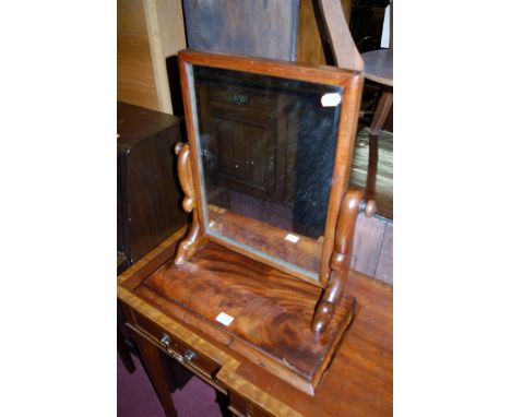 A Victorian mahogany swing toilet mirror