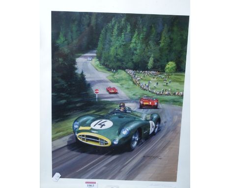 Michael Turner - Sporting print for the 1957 Nurburging 1000km Race; together with other automobile prints