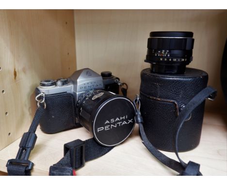 A Pentax ASAHI SLR camera with super - Takumar 1:2/35 lens; Super- Taumar 1:2/55 lens; 