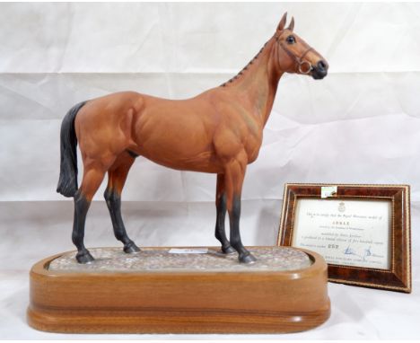 A Royal Worcester Limited edition figure Arkle number 252 on wooden plinth with certificate