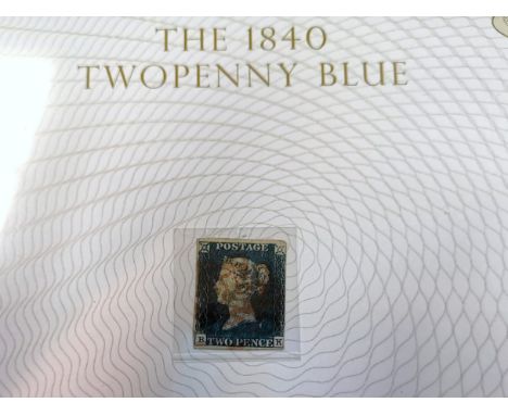 A GB QV SG14 2d blue (1840) B-K; Red mx cancel, in Westminster presentation folder