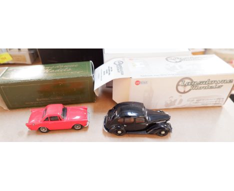 2 Lansdowne 1/43 scale model vehicles 1948 Austin 16 hp saloon and 1963 Sunbeam Alpine series III (original box)