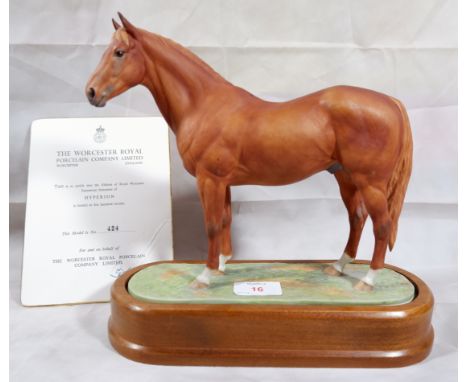 A Royal Worcester Limited edition figure Hyperion number 424 on wooden plinth with certificate (a.f.) 
