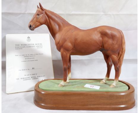 A Royal Worcester Limited edition figure Hyperion number 91 on wooden plinth with certificate