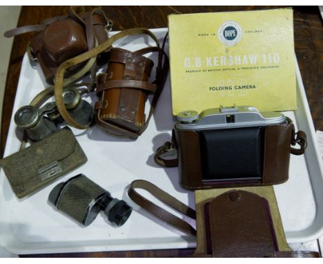 An originally boxed G B Kershaw 110 folding camera; a Deluxe Kenbar spotting scope etc